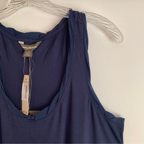 NWT Tommy Bahama navy blue twisted silk trim maxi dress - Picture 5 of 8